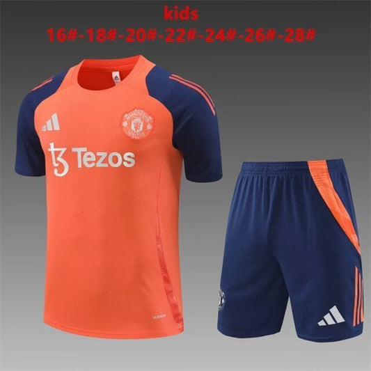 Kids Manchester United Training Set – Orange/Navy (16–28)