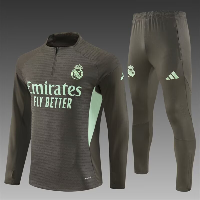 Real Madrid Khaki Half Pull Training Suit S-XXL