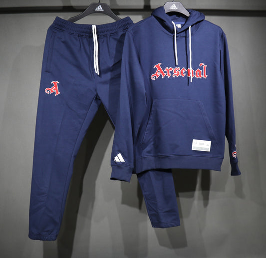 25/26 Arsenal MJM Navy Hoodie Set – Hoodie & Pants (S to 2XL)