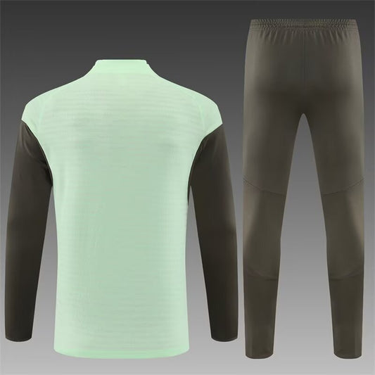 Real Madrid Light Green Half Pull Training Suit S-XXL