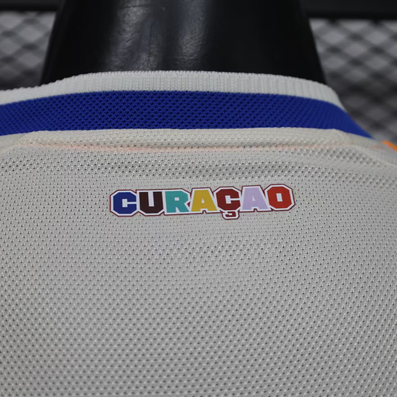 2026 Curaçao Away Player Version World Cup Jersey neck detail