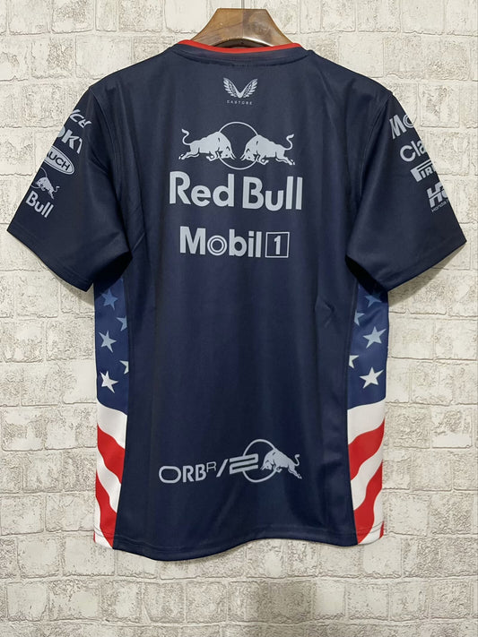 Red Bull Racing F1 2024 Team T-Shirt – Round Neck USA Edition (S–5XL, Unisex)