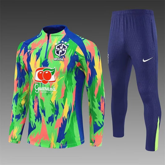 Brazil 25/26 Blue Green Half-Zip Training Suit