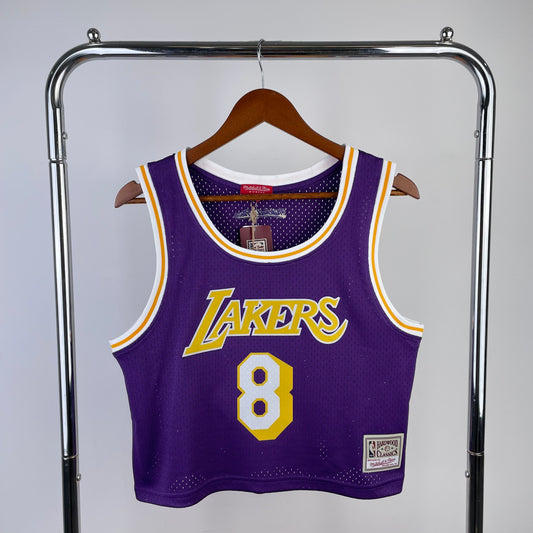 MN Women's Open Navel Vintage Jersey: Lakers Purple 8 # Kobe