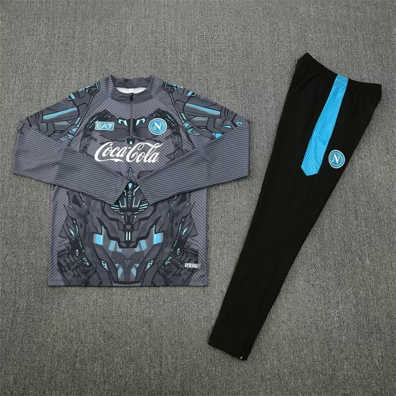 25/26 Napoli Black-Gray Half-Zip Training Suit
