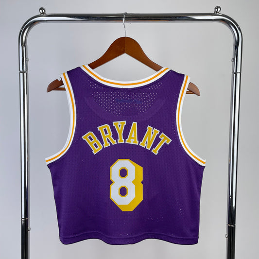 MN Women's Open Navel Vintage Jersey: Lakers Purple 8 # Kobe