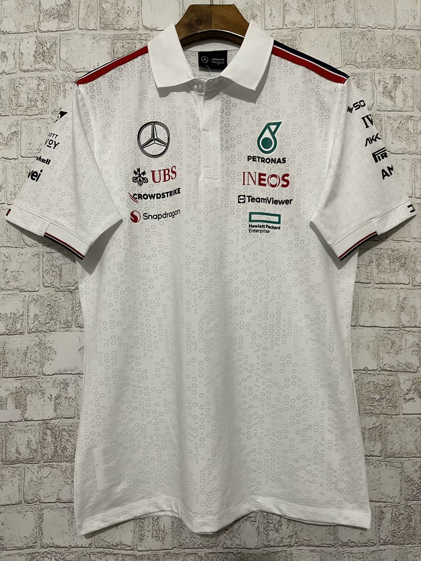 Mercedes AMG Petronas F1 2024 Team Polo Shirt – White Edition (S–5XL)