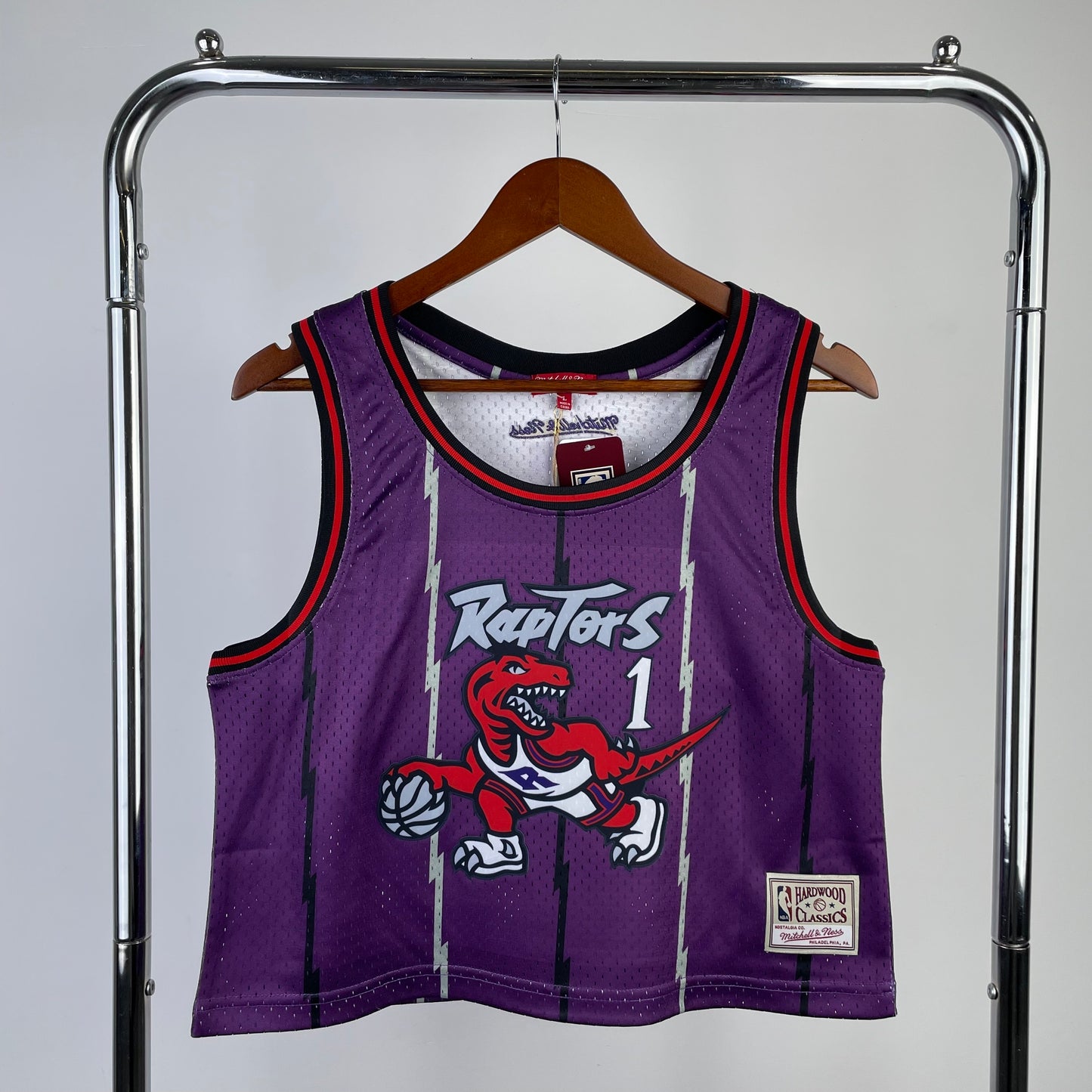 MN Women's Open Navel Vintage Jersey: Raptors Purple 1 # McGrady