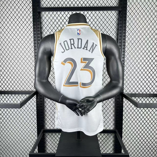 NBA Chicago Bulls White Jersey – #23 Gold Edition
