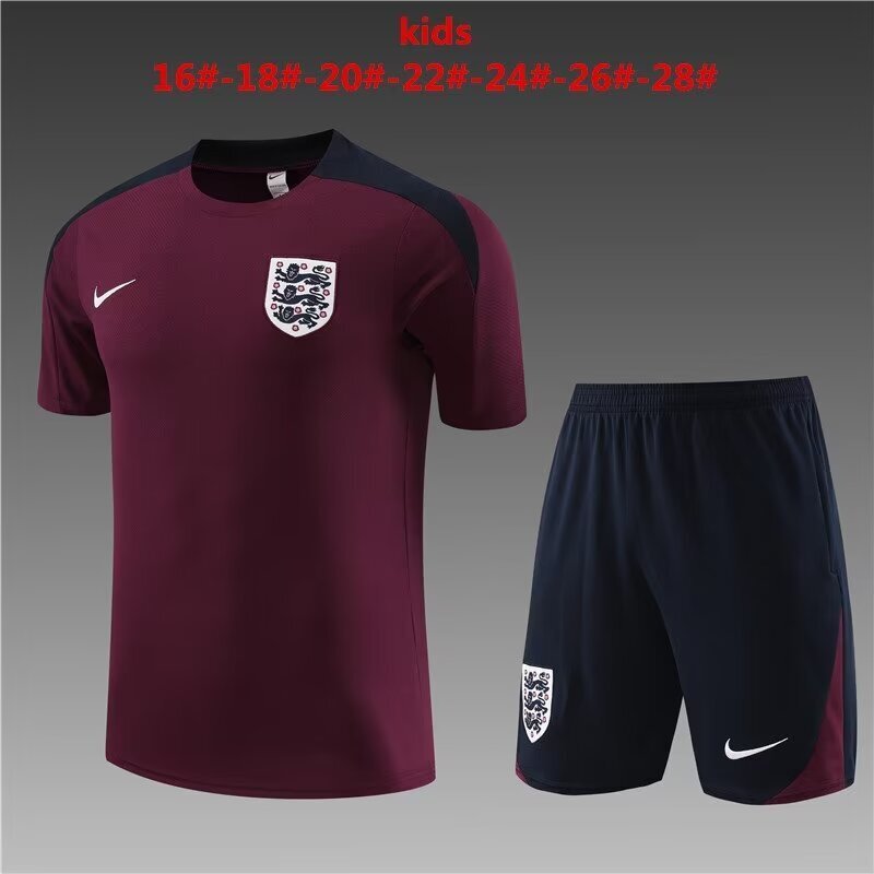 Kids England Training Set – Burgundy/Black