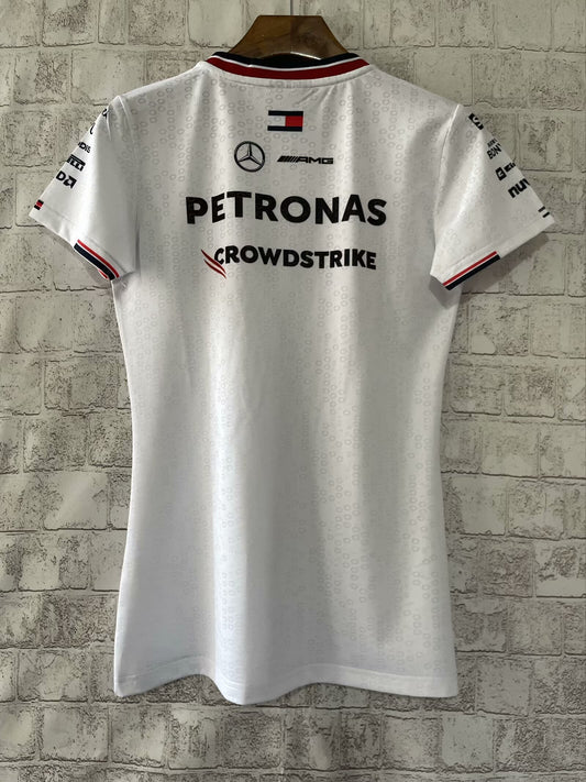 Mercedes AMG Petronas F1 Women’s T-Shirt – White 2024 Edition (S–XL)