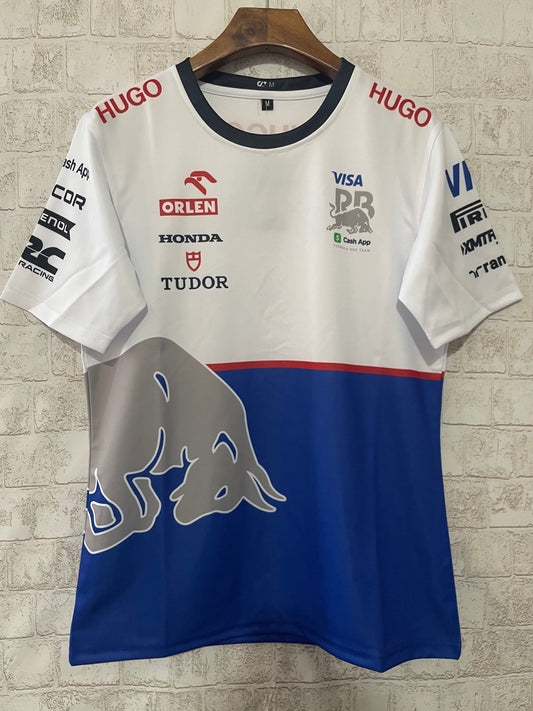 Visa Cash App RB Formula 1 Team T-Shirt – White & Blue (Unisex)