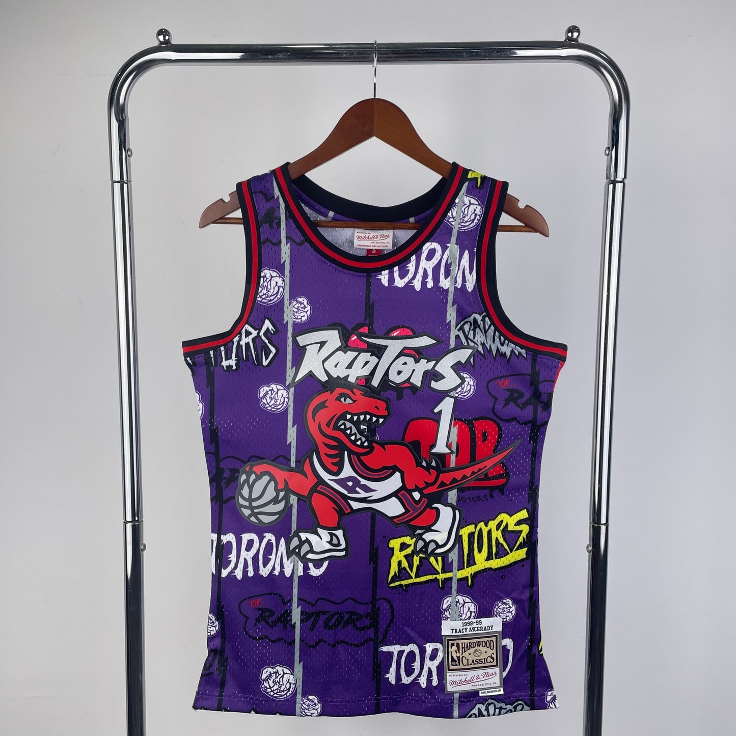 MN Heat Pressed Vintage Jersey: SW Raptors 98/99 Season Graffiti 1 # McGrady