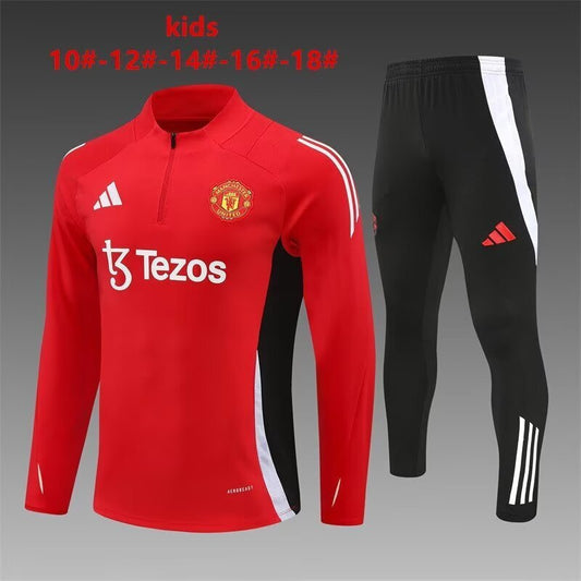 Manchester United 25/26 Kids Training Suit – Red & Black