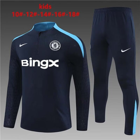 Chelsea 25/26 Kids Training Suit – Navy & Light Blue