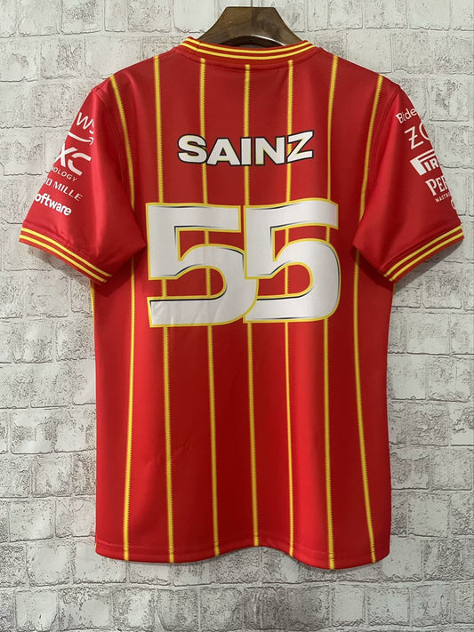 Scuderia Ferrari F1 2024 Team T-Shirt – No.55 Carlos Sainz Edition (S–5XL, Unisex)