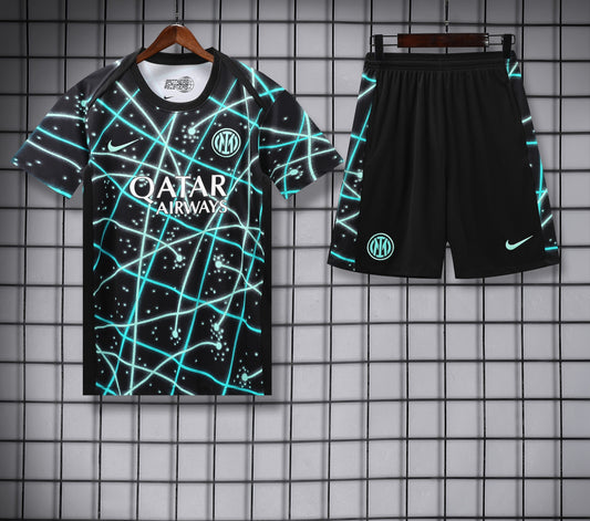 Inter Milan 25/26 Training Suit – Black & Neon Blue