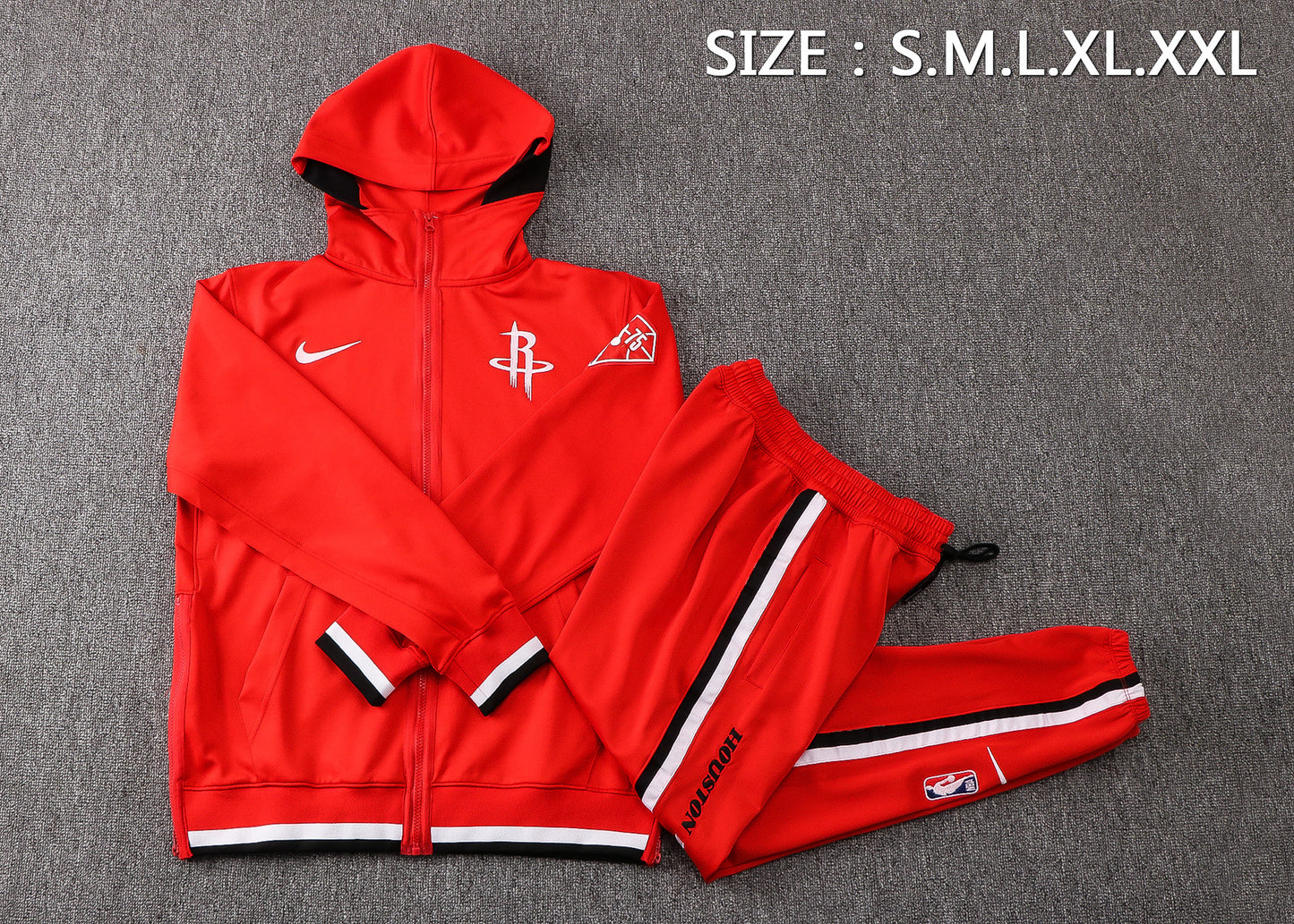 NBA Houston Rockets Red Tracksuit – Hoodie & Pants (S to 2XL)