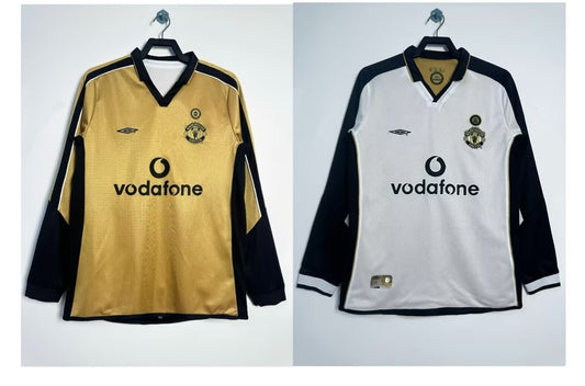 Retro 2001/02 Manchester United Double-Sided Centenary Edition Long-Sleeved Shirt