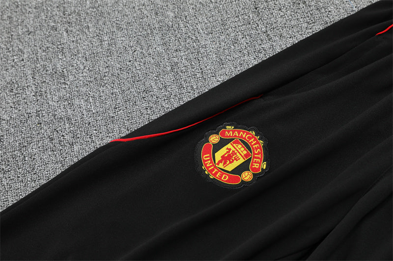 2025/26 Manchester United Red Black Half Pull Training Suit (Adults&Kids)