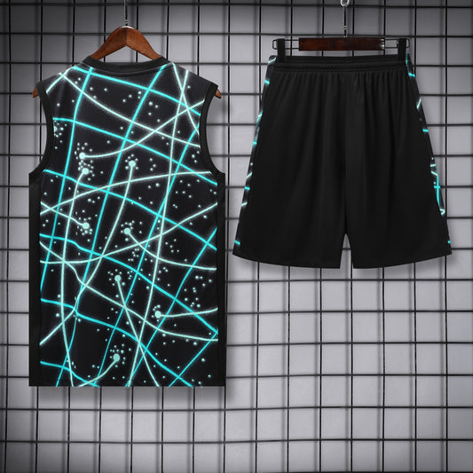 Inter Milan 25/26 Sleeveless Training Suit – Black & Neon Blue