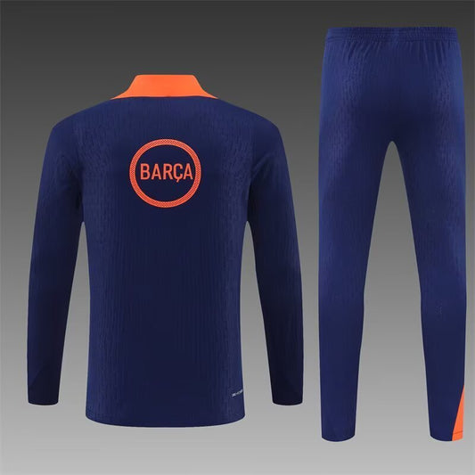 Barcelona Blue Orange Half Pull Training Suit S-XXL