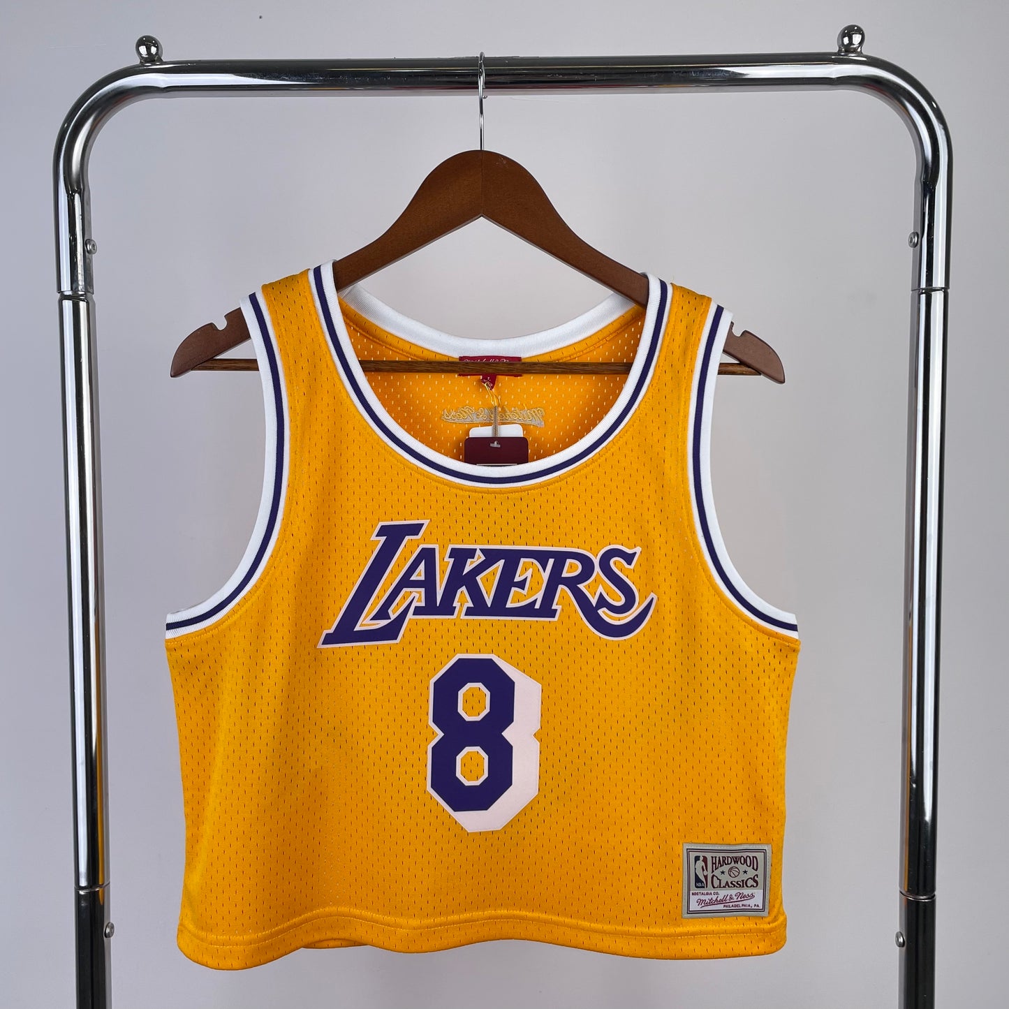 MN Women's Open Navel Vintage Jersey: Lakers Yellow 8 # Kobe