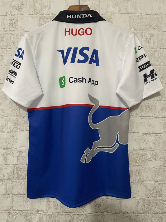 Red Bull Racing Team Polo Shirt – White & Blue (S–5XL, Unisex)