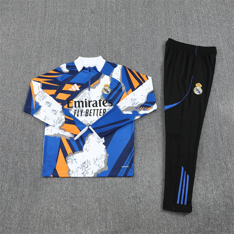 2025/26 Real Madrid Huanglan Half Pull Training Suit (Adults&Kids)