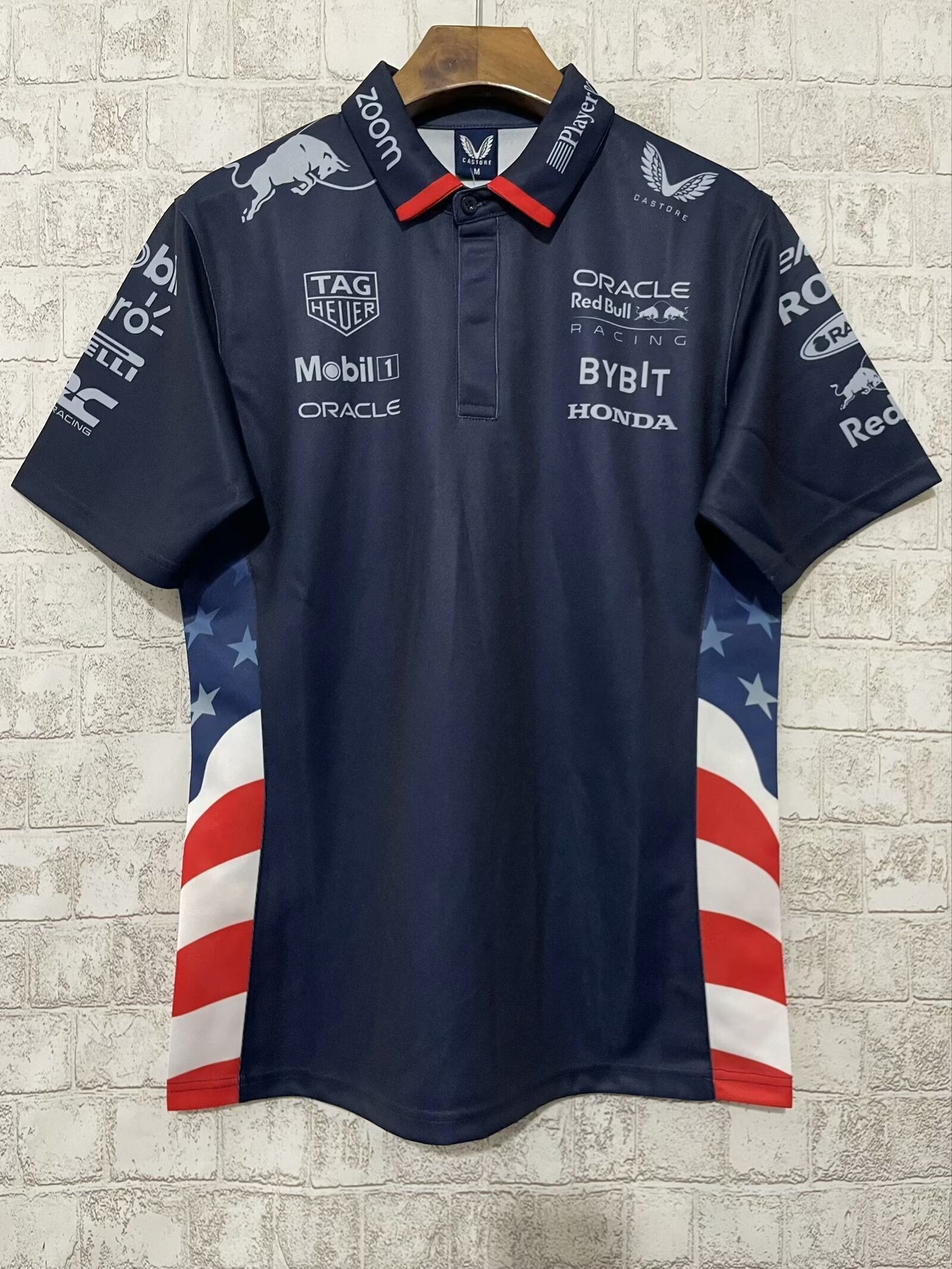 Red Bull Racing F1 2024 Team Polo Shirt – USA Edition (S–5XL, Unisex)