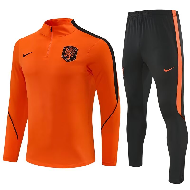 2026/27 Netherlands Orange Half Pull Training Suit front