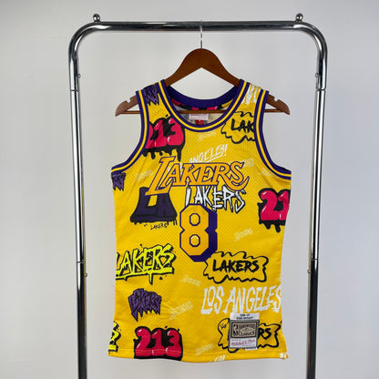 MN Heat Pressed Vintage Jersey: SW Lakers' 96/97 Season Graffiti 8 # Kobe