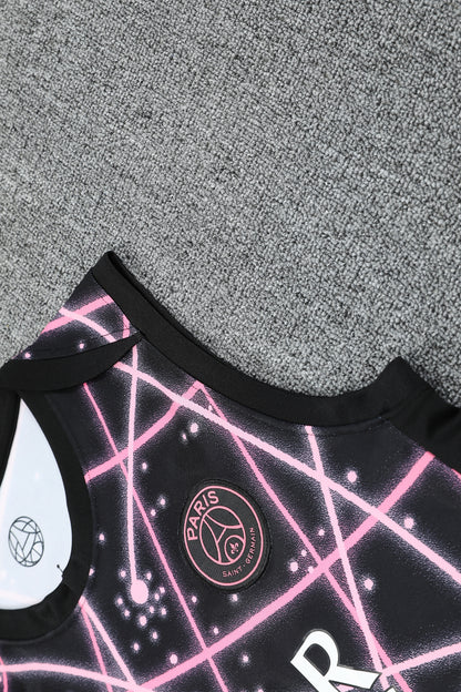 25/26 PSG Kids Training Vest Suit – Black & Pink Edition