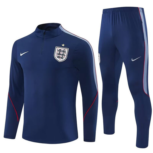 2026/27 England Royal Blue Half Pull Training Suit Soccer
