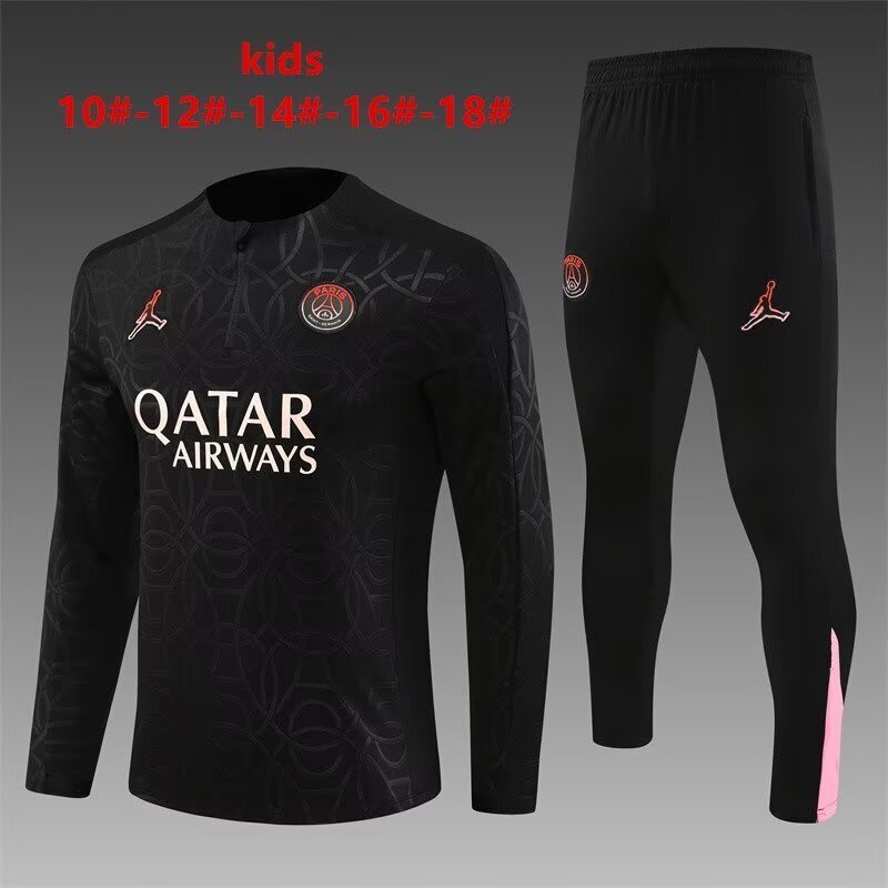 Paris Saint-Germain Kids Training Suit – Black with Subtle Pattern