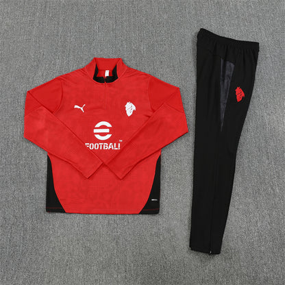 2025/26 AC Milan Red Half Pull Training Suit (Adults&Kids)