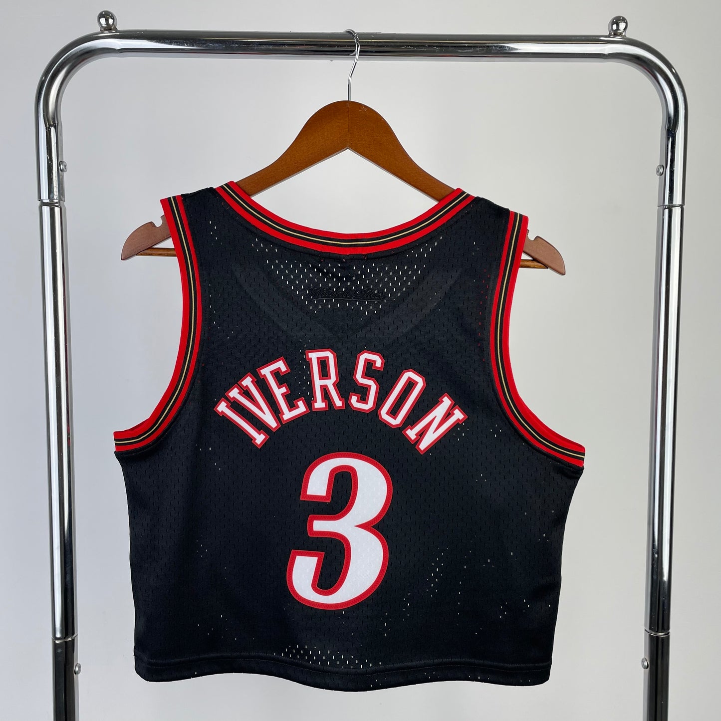 MN Women's Open Navel Vintage Jersey: 76ers Big Meteor Black 3 # Everson