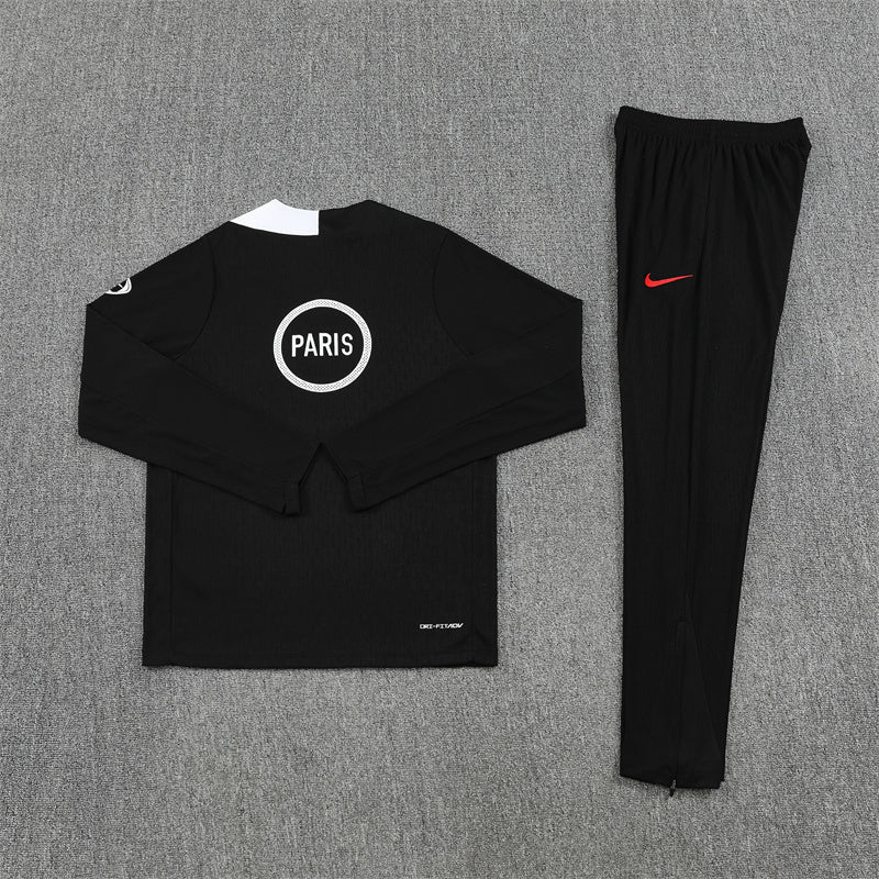 2025/26 PSG Black Half Pull Training Suit (Adults&Kids)