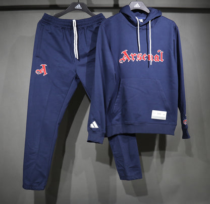 25/26 Arsenal MJM Navy Hoodie Set – Hoodie & Pants (S to 2XL)