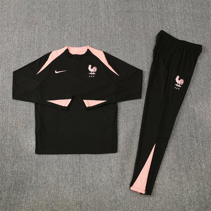2025/26 France Black Half Pull Training Suit (Adults&Kids)