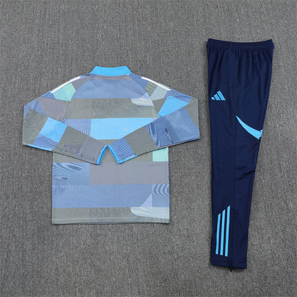 2025/26 Real Madrid Light Blue Half Pull Training Suit (Adults&Kids)