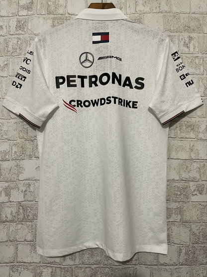 Mercedes AMG Petronas F1 2024 Team Polo Shirt – White Edition (S–5XL)