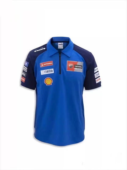 Ducati Lenovo MotoGP Team Polo Shirt – Blue Racing Style (S–5XL, Unisex)
