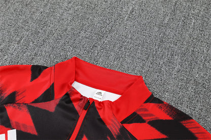 2025/26 Manchester United Red Black Half Pull Training Suit (Adults&Kids)