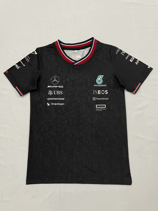 Mercedes AMG Petronas F1 Kids T-Shirt – Black 2024 Edition