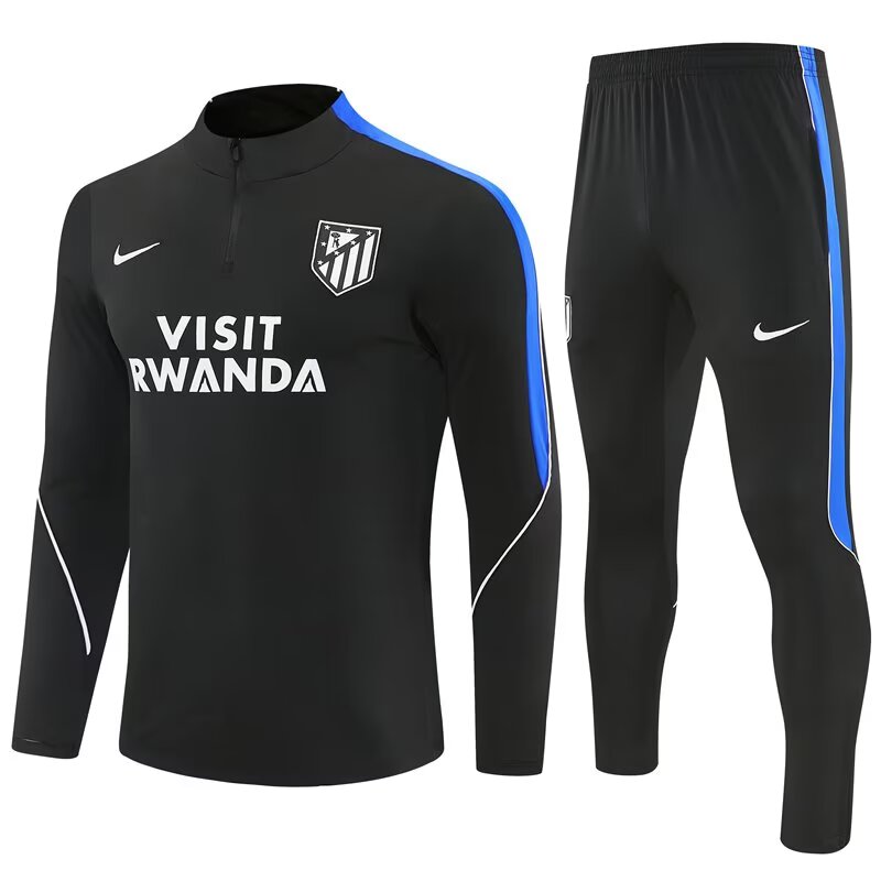 2026/27 Atletico Madrid Black Half-Pull Training Suit front