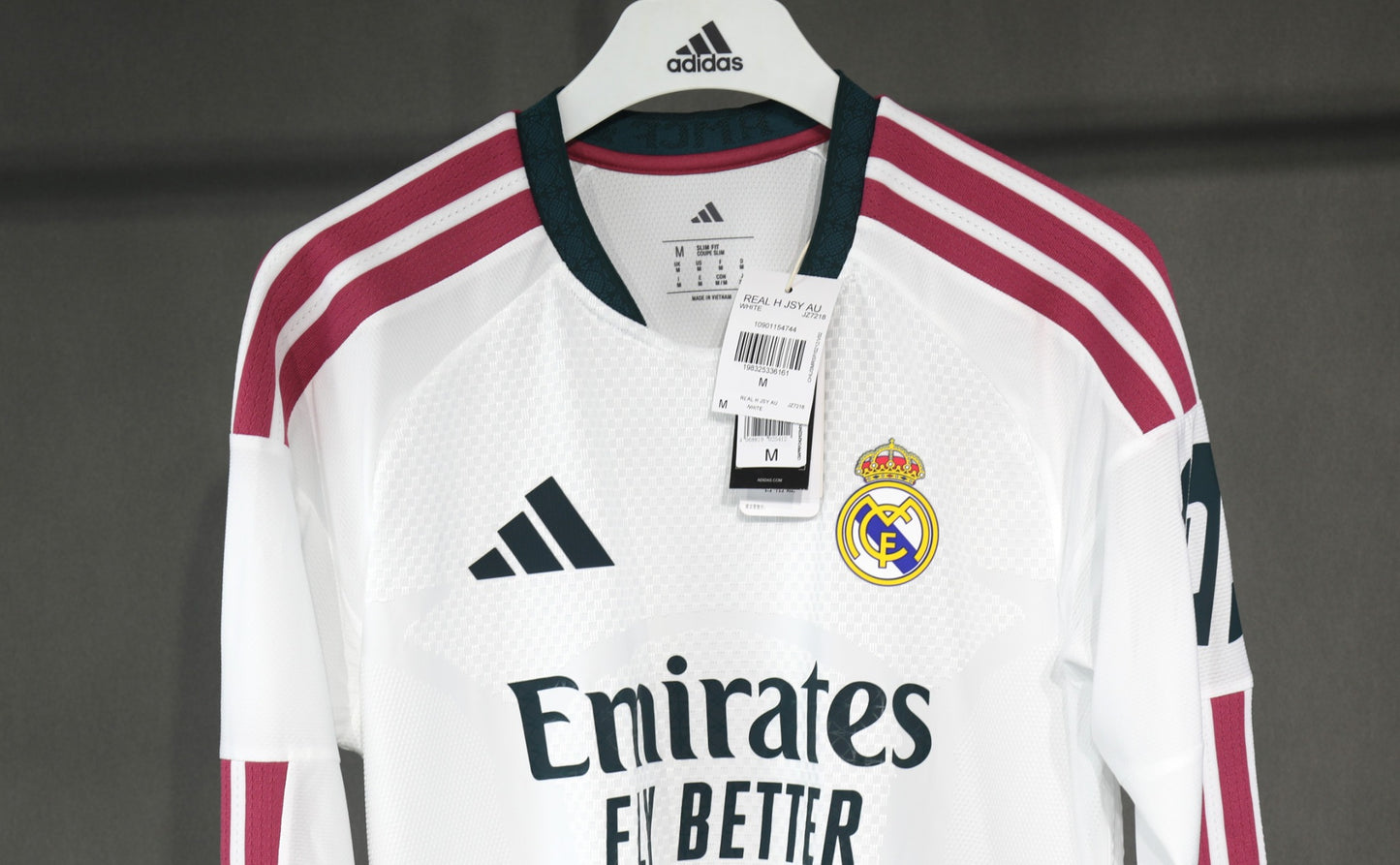 2026/27 Real Madrid Home Long Sleeve Player Edition front close-up