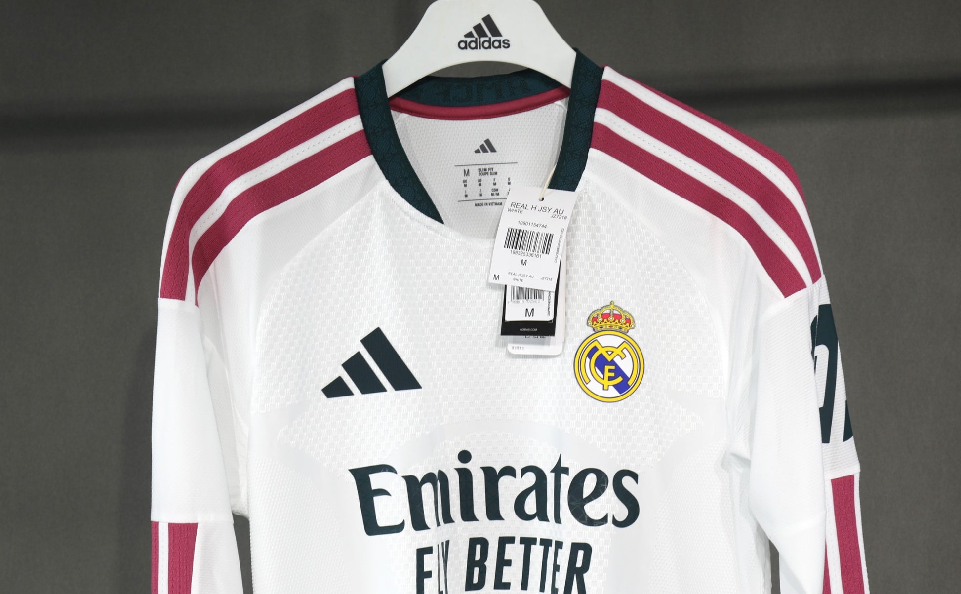 2026/27 Real Madrid Home Long Sleeve Player Edition front close-up