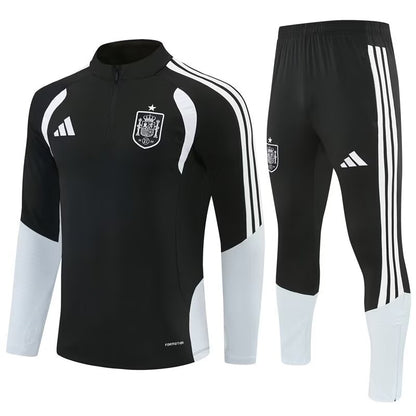 2026/27 Spain Black Half Pull Training Suit front