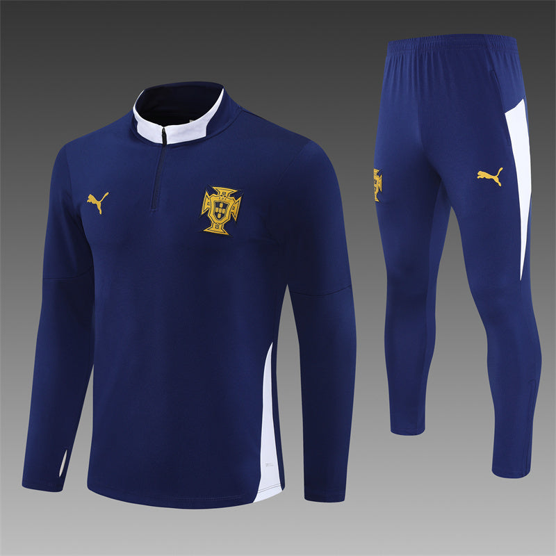 2025/26 Portugal Royal Blue Half Pull Training Suit (Adults&Kids)